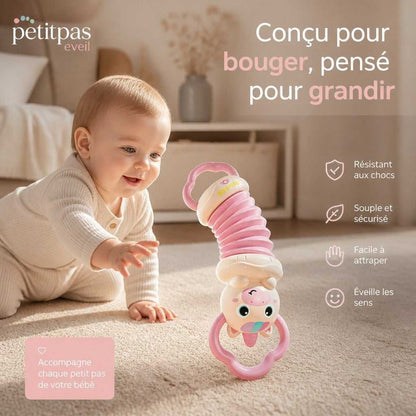 Accordéon pour bébé PetitPas Éveil avec motif licorne, instrument de musique coloré et adapté aux tout-petits, en bois léger.